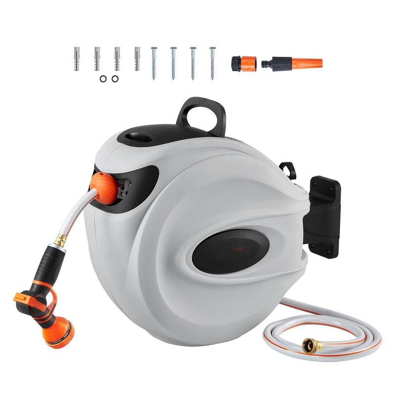 Retractable Hose Reel - Garden Water Hose Reel with 9-Pattern